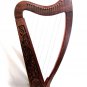 LARGE SOLID WOOD Harp ROSE Celtic IRISH 21 Strings FREE Tuner Carrying Case New