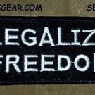 LEGALIZE FREEDOM White on Black Small Badge for Biker Vest Motorcycle Patch