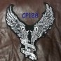 LOADED & READY winged 6 Shooter for Biker Motorcycle Vest Jacket Back Patch 10"