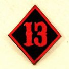 13 Diamond Red on black Small Badge Biker Vest Jacket Patch SB823
