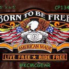 BORN TO BE FREE EAGLE AMERICAN MADE for Biker Motorcycle Jacket Back Patches 10"