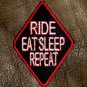 Ride Eat Sleep Repeat Small Badge for Biker Vest Jacket Motorcycle Patch