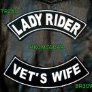 Lady Rider Vet’s Wife Embroidered Patches Sew on Patches Motorcycle Biker Patch
