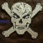 REFLECTIVE SKULL CROSS BONES for Biker Motorcycle Vests Jackets Back Patches 10"