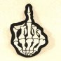 Skeleton Hand Giving the Finger Small Badge for Biker Vest Jacket Patch SB735