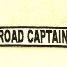ROAD CAPTAIN Black on White Small Badge for Biker Vest Motorcycle Patch
