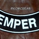 SEMPER FI White on Black Back Patch Bottom Rocker for Biker Veteran Vest 10"
