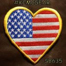 USA HEART FLAG Small Badge for Biker Vest Motorcycle Patch