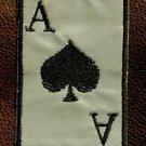 ACE OF SPADES Black on Reflective Small Badge for Biker Vest Motorcycle Patch