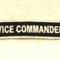 VICE COMMANDER White on Black Small Badge for Biker Vest Motorcycle Patch