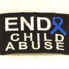 End child abuse with blue Ribbon Small Badge for Biker Vest Motorcycle Patch