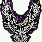 WOMEN'S Motorcycle vest Back patches Purple flames phoenix Eagle Patch large new