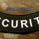 SECURITY White on Black Back Patch Bottom Rocker for Biker Veteran Vest 10"