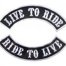 Live to Ride, Ride to Rockers Patches Back Patches set for Biker Motorcycle vest