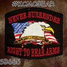 NEVER SURRENDER Small Badge for Biker Vest Motorcycle Patch