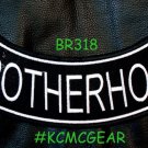 BROTHERHOOD Black on White Back Patch Bottom Rocker for Biker Veteran Vest 10"