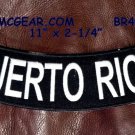 PUERTO RICO White on Black Back Patch Bottom Rocker for Biker Veteran Vest 10"
