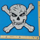 Reflective Patch Large Skull Cross Bones Back patch for Vest Jacket New