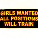 Girls Wanted all Positions will Train Small Badge for Biker Vest Jacket Patch