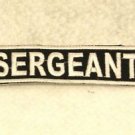 SERGEANT White on Black Small Badge for Biker Vest Motorcycle Patch