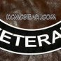 VETERAN Black on White Back Patch Bottom Rocker for Biker Veteran Vest 10"