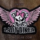 Lady Biker winged Skull Small Badge for Women Biker Vest Motorcycle Patch