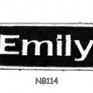 EMILY Name Tag Patch Iron or sew on for Shirt Jacket Vest New BIKER Patches