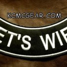 VET'S WIFE White on Black Back Patch Bottom Rocker for Biker Veteran Vest 10"