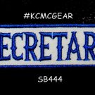 SECRETARY Blue on White Small Badge for Biker Vest Jacket Motorcycle Patch
