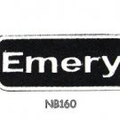 EMERY Name Tag Patch Iron or sew on for Shirt Jacket Vest New BIKER Patches