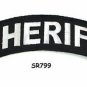 Sheriff White on Black Small Rocker Iron on Patches for Biker Vest Jacket