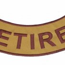 RETIRED Brown on Gold Bottom Rocker Patch Iron on for Biker Vest and Jacket