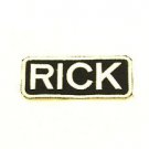 RICK Name Tag Patch Iron on or sew on for Shirt Jacket Vest New Name Patches