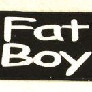 FAT BOY white on black Small Badge for Biker Vest Jacket Motorcycle Patch