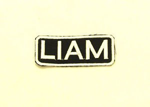 LIAM Name Tag Patch Iron on or sew on for Shirt Jacket Vest New Name Patches