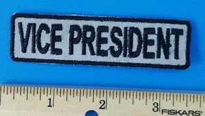 REFLECTIVE VICE PRESIDENT MOTORCYCLE JACKET LEATHER VEST MORALE BIKER PATCH