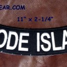 ROAD ISLAND White on Black Back Patch Bottom Rocker for Biker Veteran Vest 10"