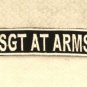 SGT AT ARMS White on Black Small Badge for Biker Vest Motorcycle Patch