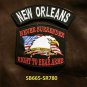 NEW ORLEANS and NEVER SURRENDER Small Badge Patches Set for Biker Vest Jacket