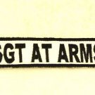 SGT AT ARMS Black on White Small Badge for Biker Vest Motorcycle Patch