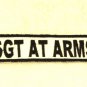 SGT AT ARMS Black on White Small Badge for Biker Vest Motorcycle Patch