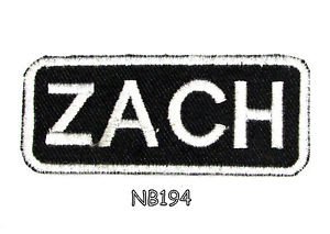 ZACH Name Tag Patch Iron or sew on for Shirt Jacket Vest New BIKER Patches