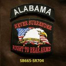 ALABAMA and NEVER SURRENDER Small Badge Patches Set for Biker Vest Jacket