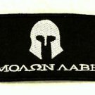 MOΛΩN ΛABE Silver on black Small Badge for Biker Vest Motorcycle Patch