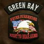 GREEN BAY and NEVER SURRENDER Small Badge Patches Set for Biker Vest Jacket