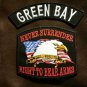 GREEN BAY and NEVER SURRENDER Small Badge Patches Set for Biker Vest Jacket