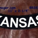 KANSAS White on Black Back Patch Bottom Rocker for Biker Veteran Vest 10"