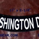 WASHINGTON D.C White on Black Patch Bottom Rocker for Biker Veteran Vest 10"