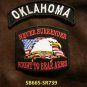 OKLAHOMA and NEVER SURRENDER Small Badge Patches Set for Biker Vest Jacket