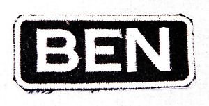 BEN Name Tag Patch Iron or sew on for Shirt Jacket Vest New BIKER Patches